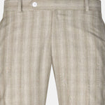 Caldris Yellow Checked Formal Cotton Pant - John Ellies