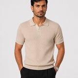 Emereld Cream Cotton Polo T-Shirt