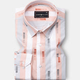 Kexby Pink Printed Cotton Formal Shirt