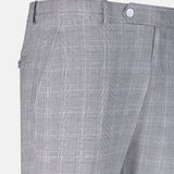 Caldris Black Checked Formal Cotton Pant - John Ellies