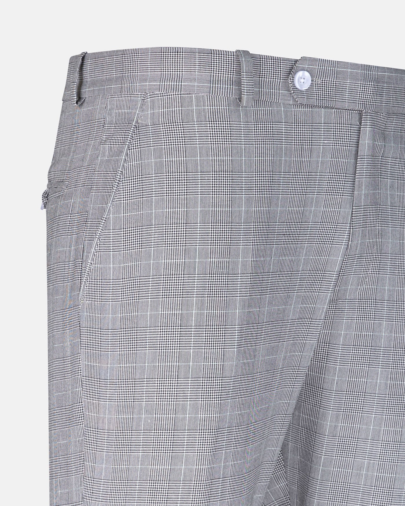 Caldris Black Checked Formal Cotton Pant - John Ellies