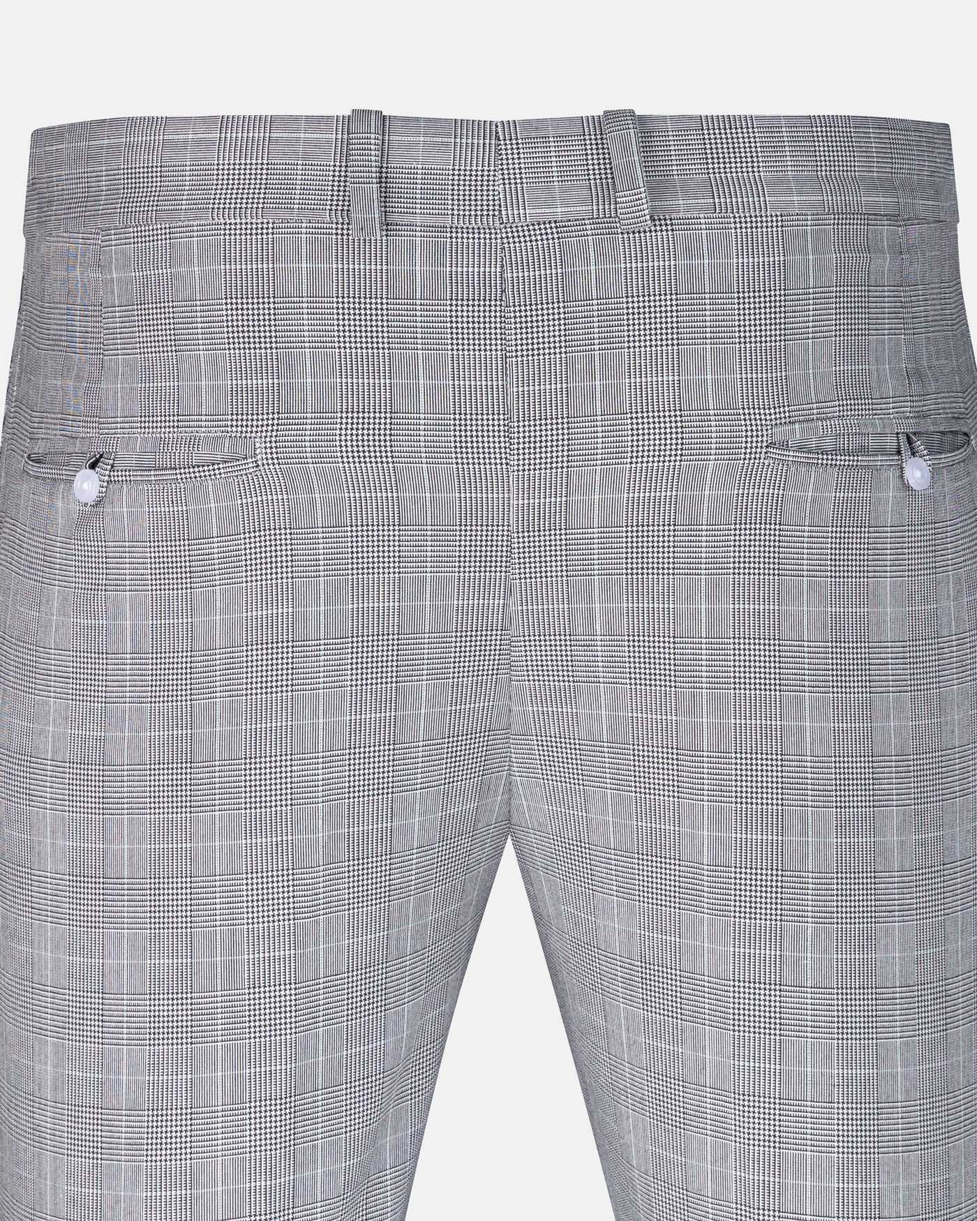 Caldris Black Checked Formal Cotton Pant - John Ellies