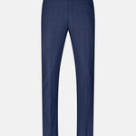 Caldris Navy Blue Checked Formal Cotton Pant - John Ellies