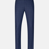 Caldris Navy Blue Checked Formal Cotton Pant - John Ellies