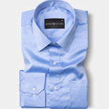 Montor Sky Blue Premium Satin Men's Shirt