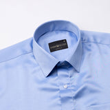 Montor Sky Blue Premium Satin Men's Shirt