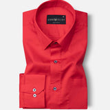 Neutro Macaroon Red Plain Cotton Formal Shirt