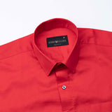 Neutro Macaroon Red Plain Cotton Formal Shirt