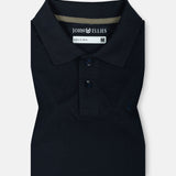 Arcadia Navy Blue Cotton Plain Polo T-Shirt