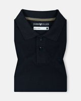 Arcadia Navy Blue Cotton Plain Polo T-Shirt