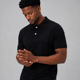 Arcadia Black Cotton Plain Polo T-Shirt