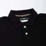Arcadia Black Cotton Plain Polo T-Shirt