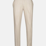 Zalix Cream Linen Formal Pant - John Ellies