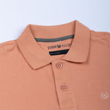 Arcadia Peach Cotton Plain Polo T-Shirt