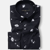 Priontail Piscine Black Printed Cotton Shirt