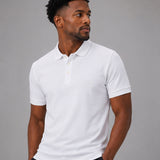 Arcadia White Cotton Plain Polo T-Shirt