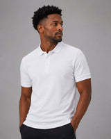 Arcadia White Cotton Plain Polo T-Shirt