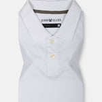 Arcadia White Cotton Plain Polo T-Shirt - John Ellies