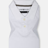 Arcadia White Cotton Plain Polo T-Shirt - John Ellies