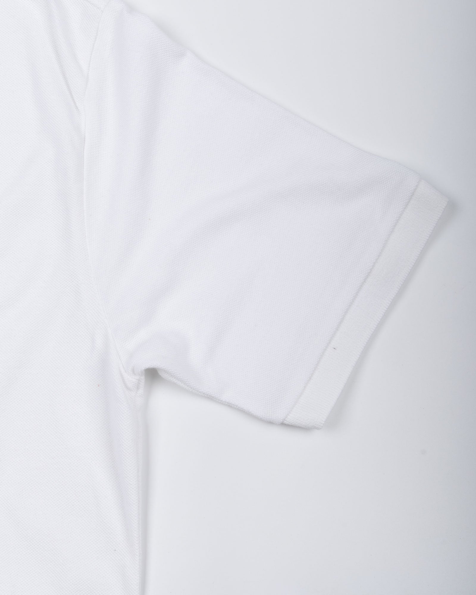 Arcadia White Cotton Plain Polo T-Shirt - John Ellies