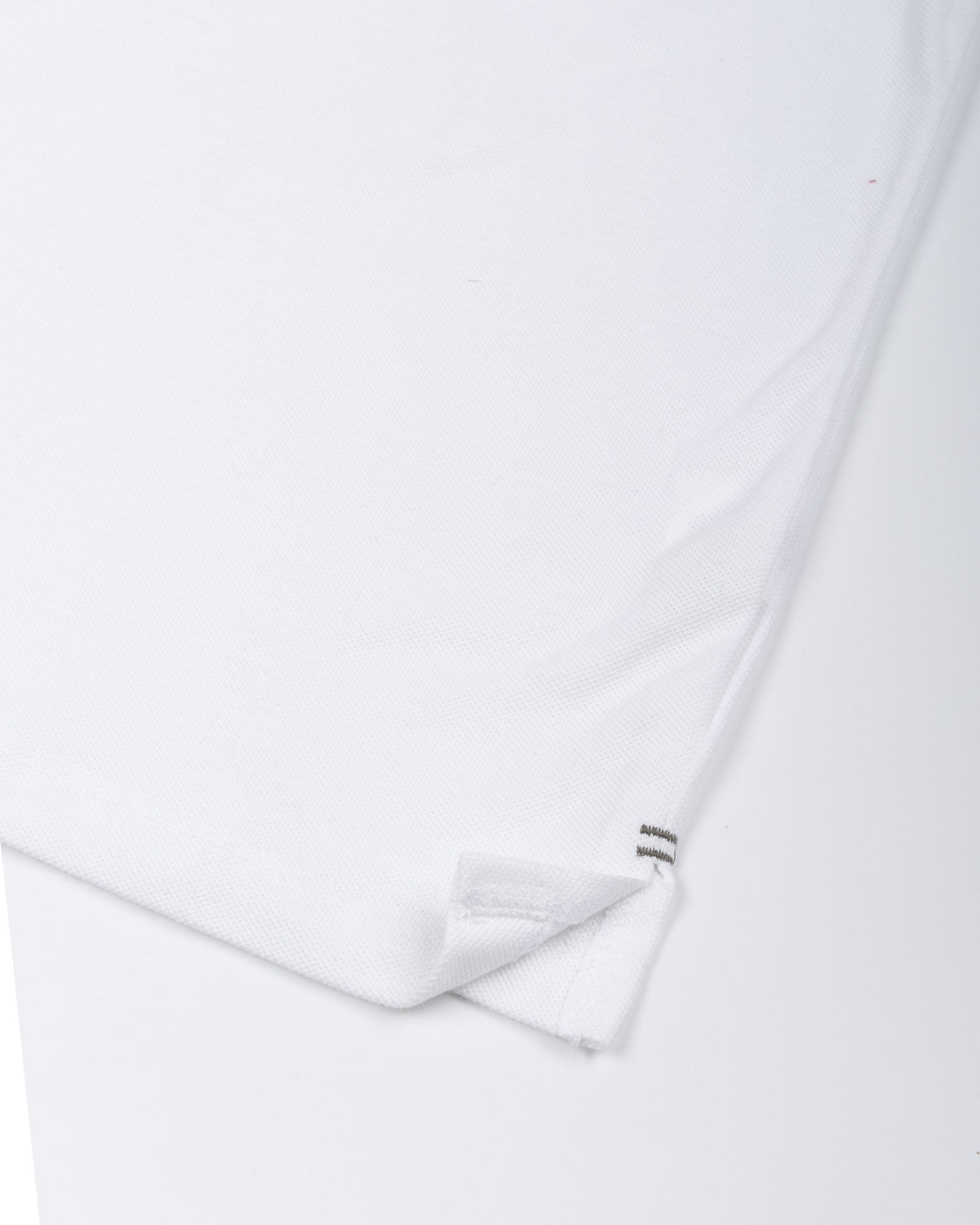 Arcadia White Cotton Plain Polo T-Shirt - John Ellies