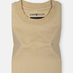 Naxet Cream Cotton Plain Oversized T-Shirt - John Ellies