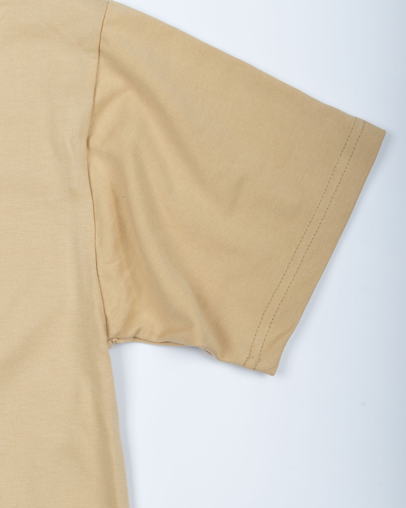 Naxet Cream Cotton Plain Oversized T-Shirt - John Ellies