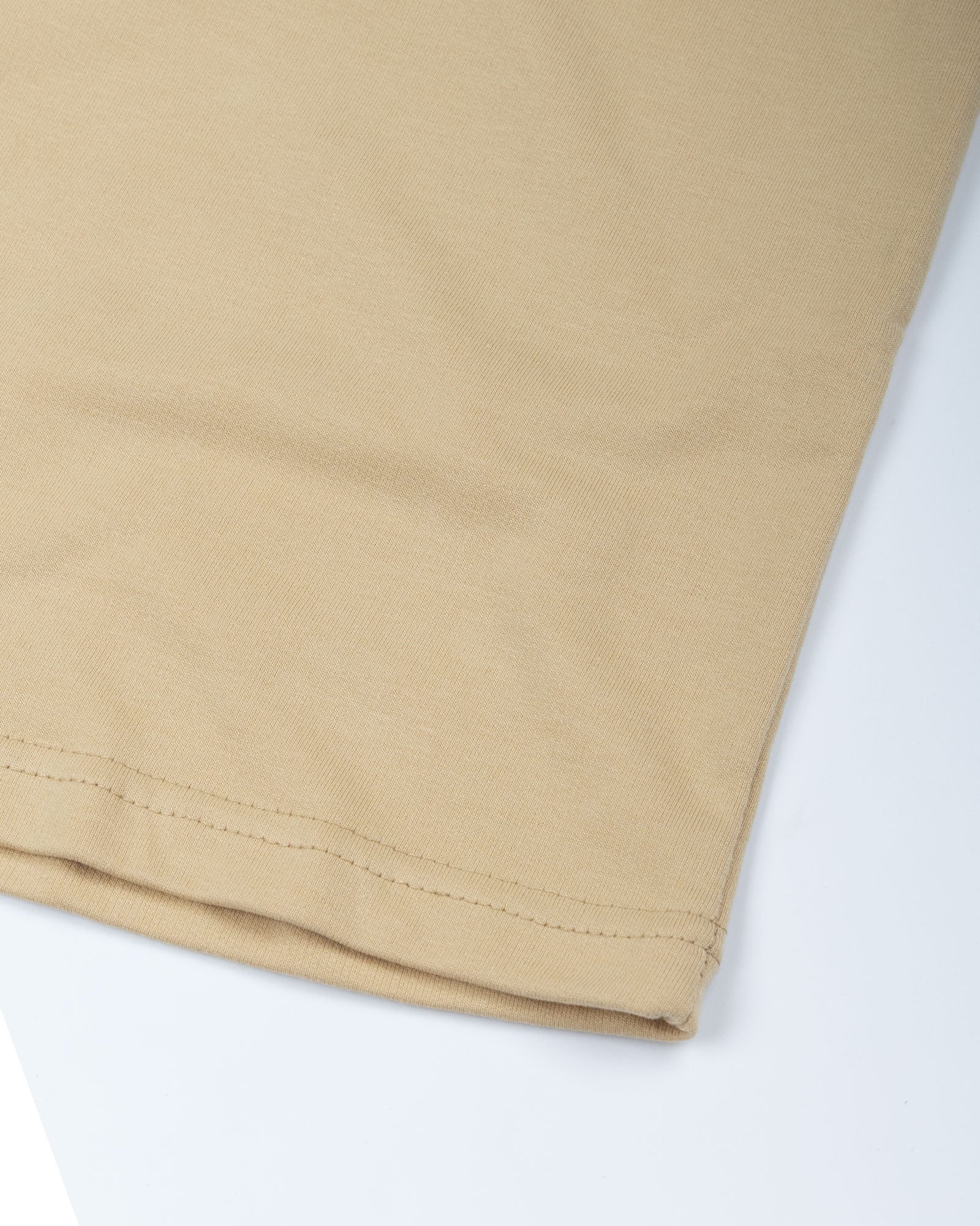 Naxet Cream Cotton Plain Oversized T-Shirt - John Ellies