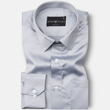 Montor Silver Grey Premium Satin Men's Shirt