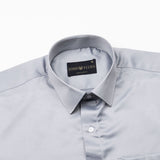 Montor Silver Grey Premium Satin Men's Shirt