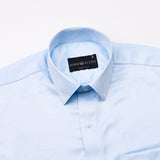 Montor Sky Blue Premium Satin Men's Shirt