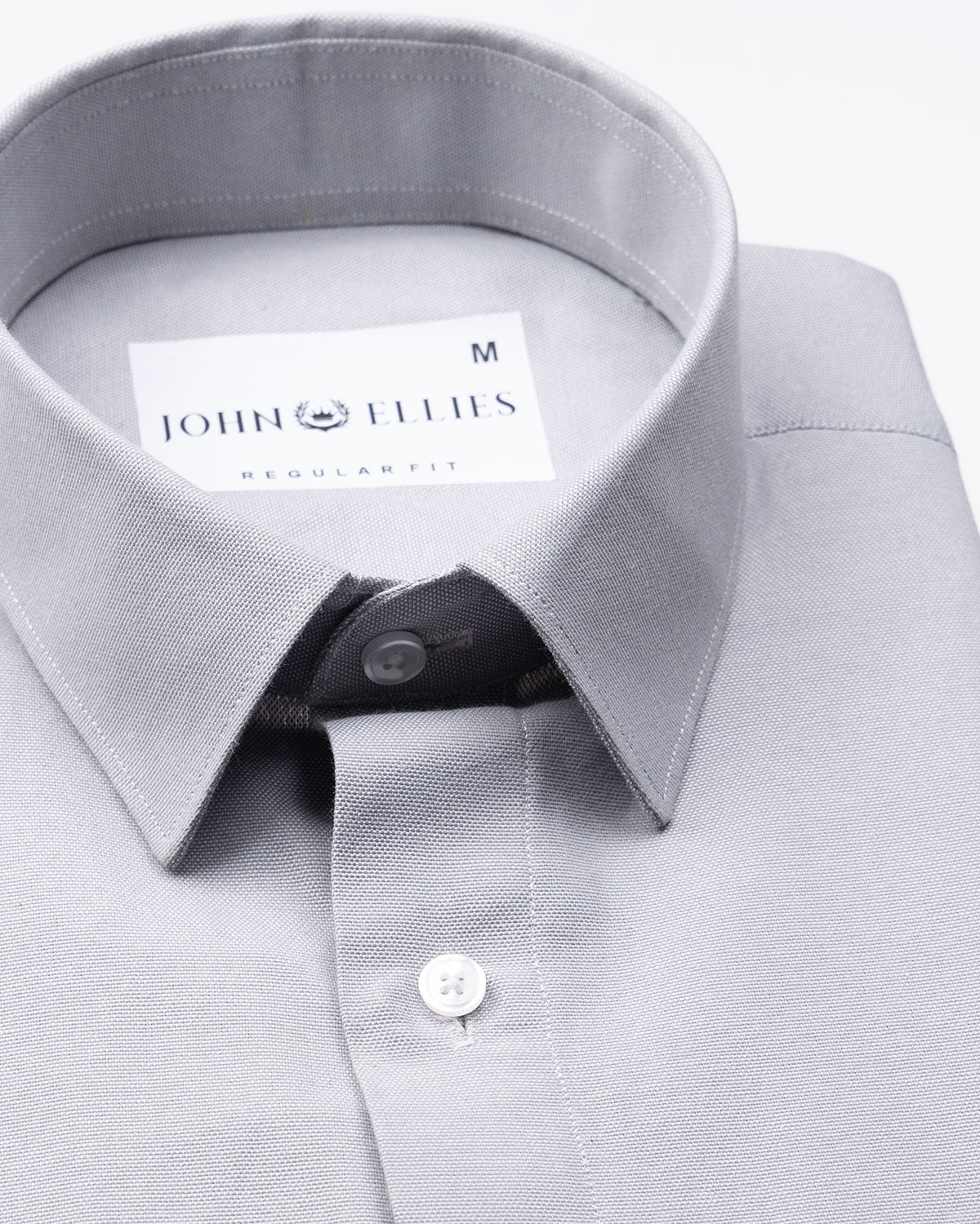 Buy Renato Privilege Silver Grey Plain Oxford Cotton Shirt – John ...