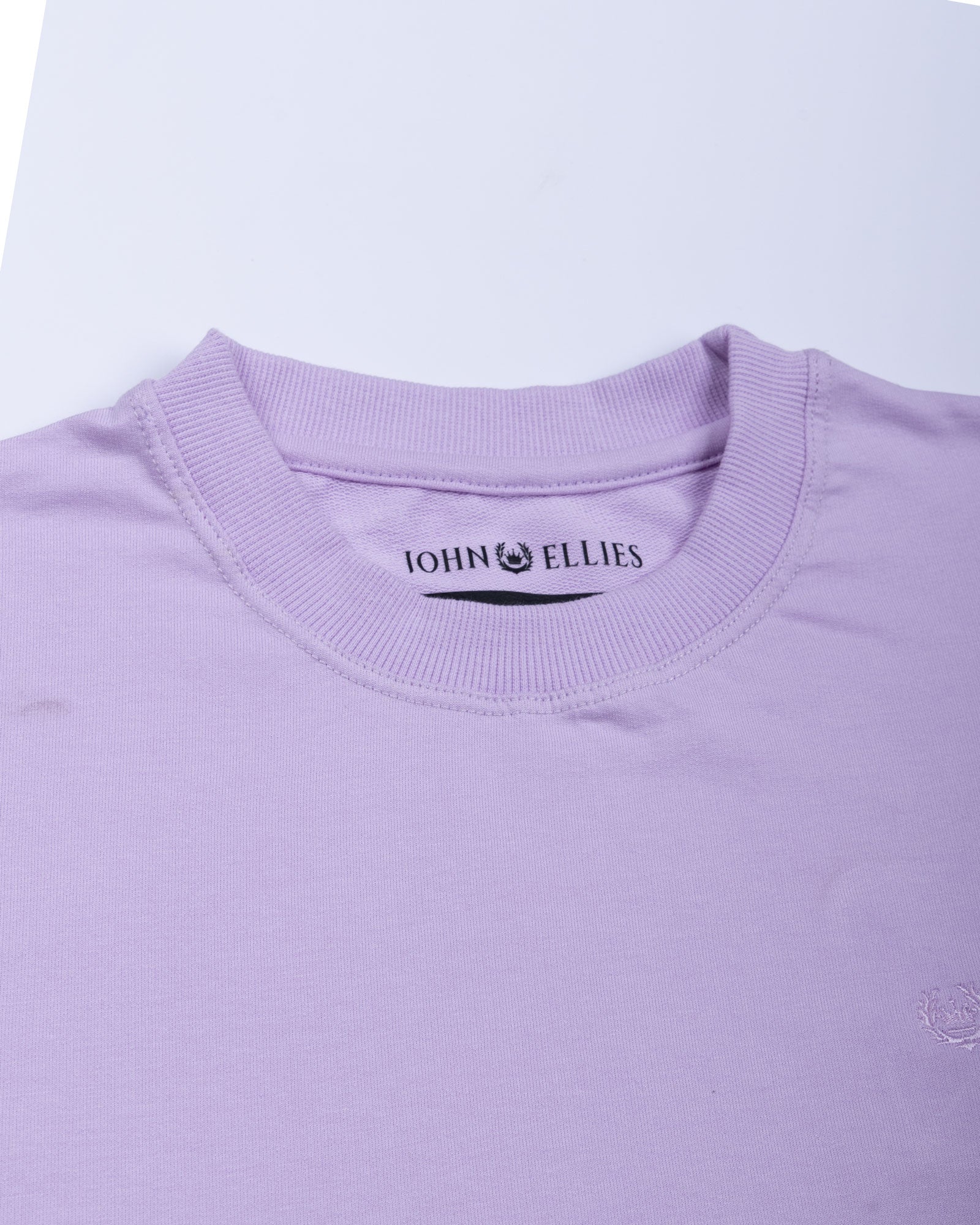 Naxet Lavender Cotton Plain Oversized T-Shirt - John Ellies