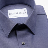 Renato Privilege Purple Blue Plain Oxford Cotton Shirt - John Ellies