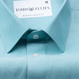 Renato Privilege Turquoise Blue Plain Oxford Cotton Shirt