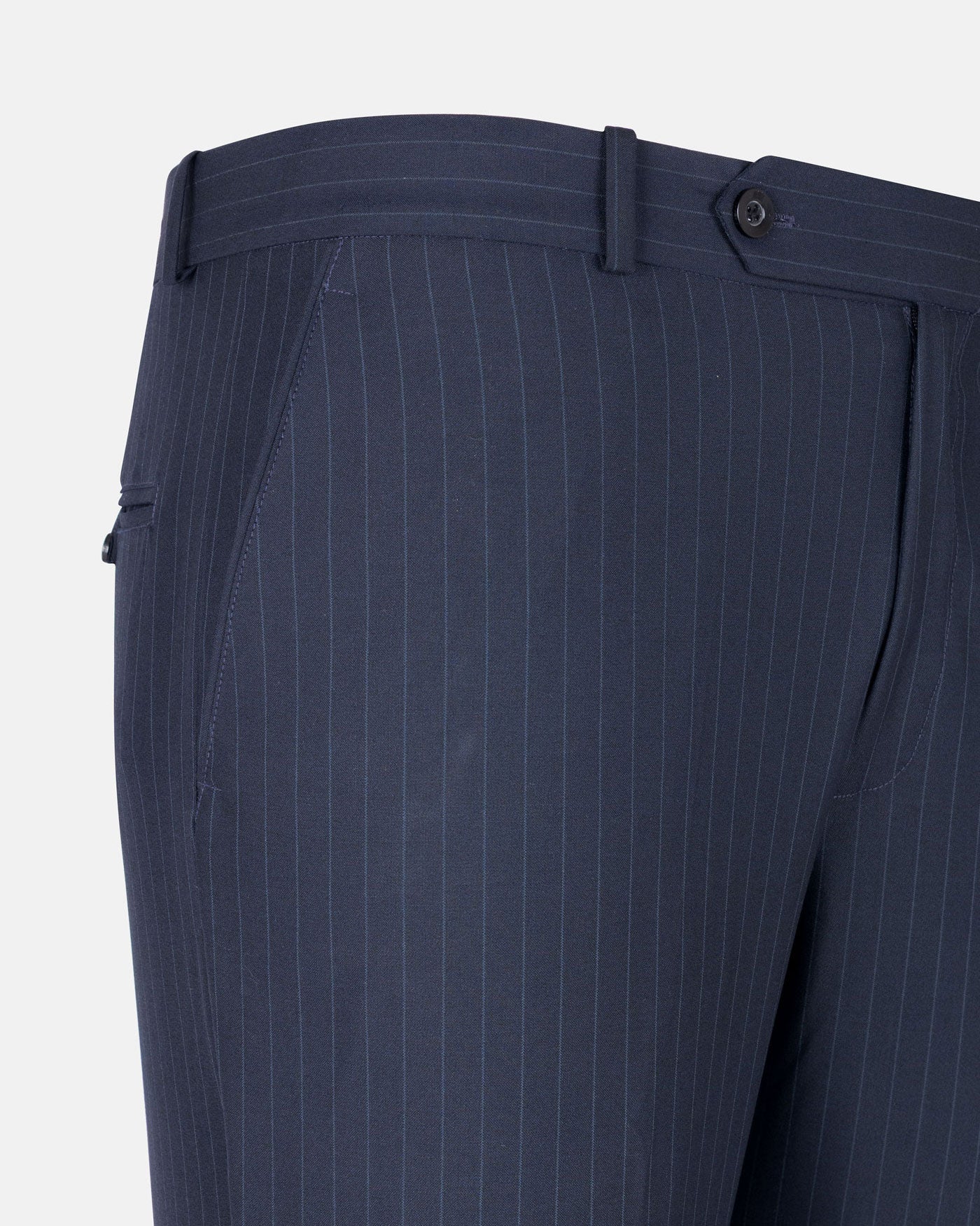 Mornex Navy Blue Stripe Formal Cotton Pant - John Ellies