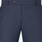 Mornex Navy Blue Stripe Formal Cotton Pant - John Ellies