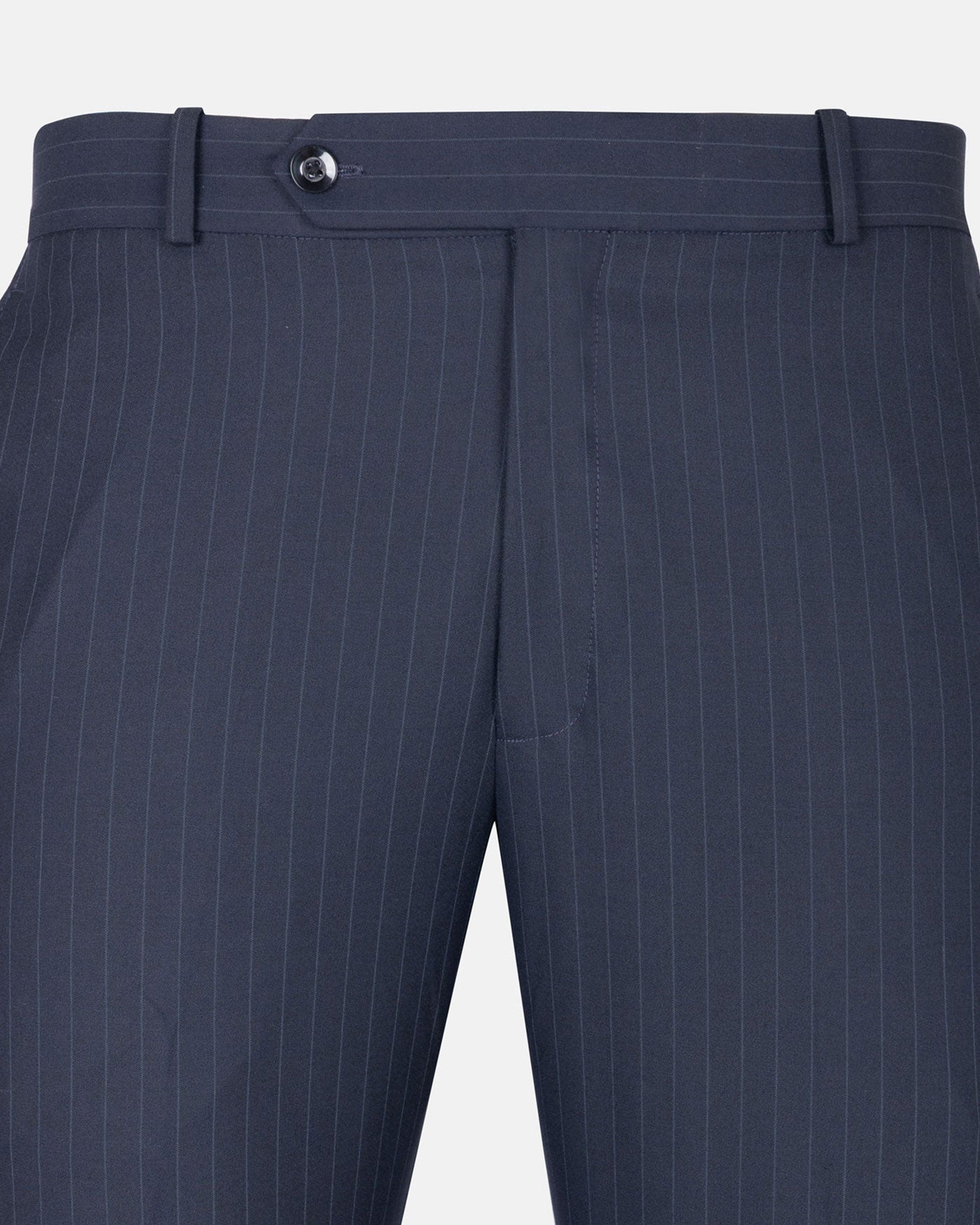 Mornex Navy Blue Stripe Formal Cotton Pant - John Ellies