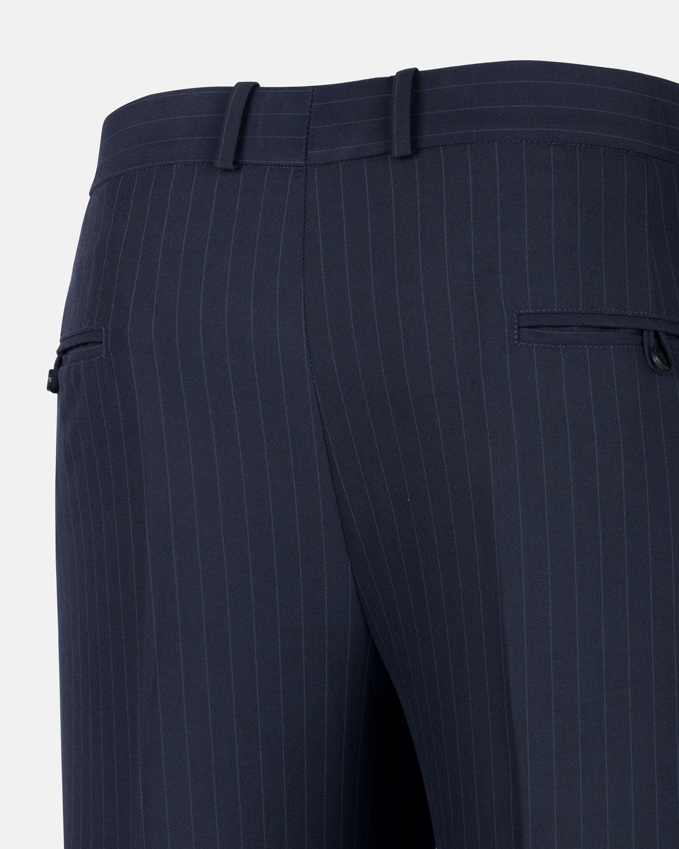 Mornex Navy Blue Stripe Formal Cotton Pant - John Ellies