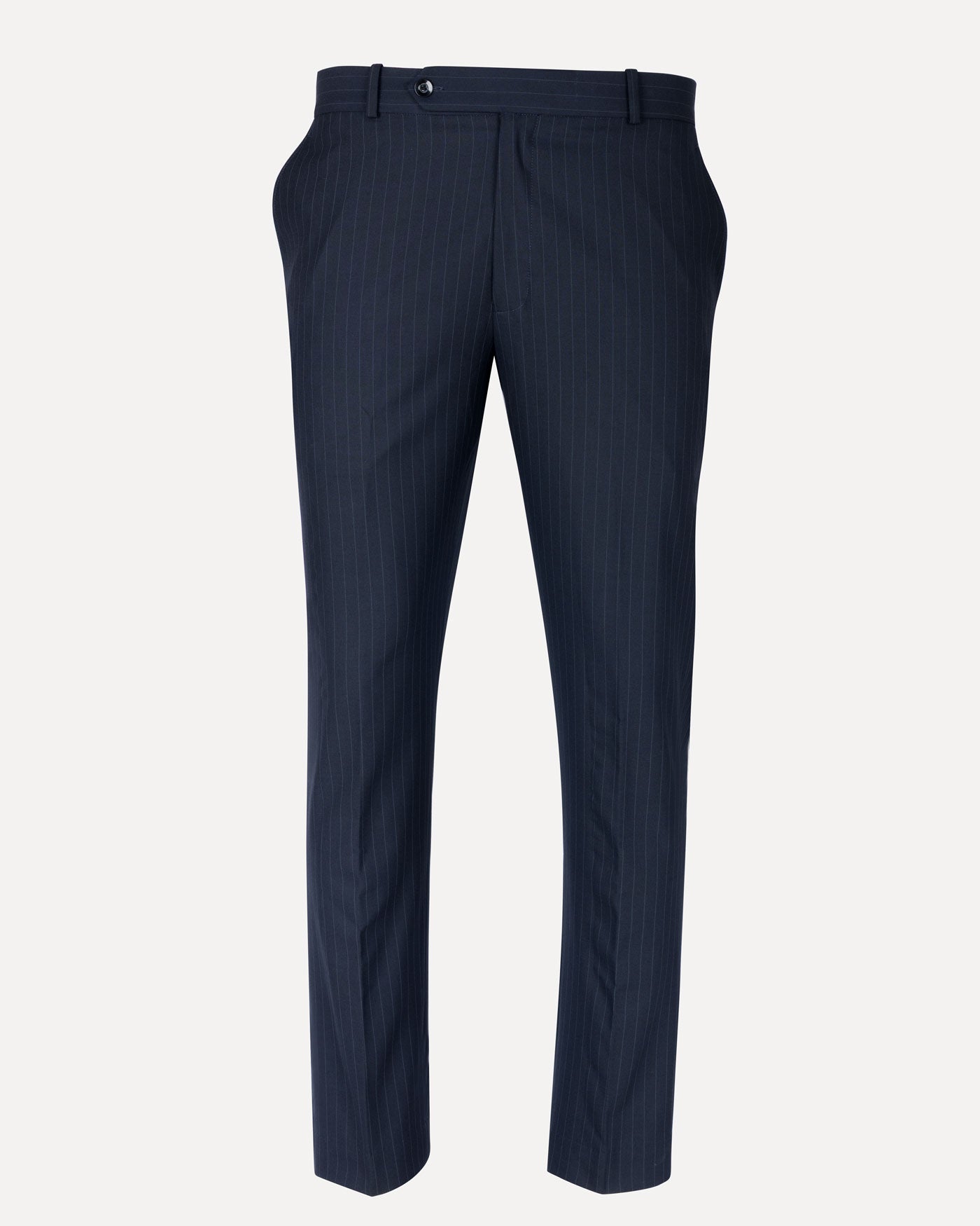 Mornex Navy Blue Stripe Formal Cotton Pant - John Ellies
