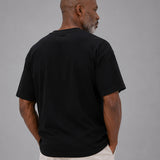Naxet Black Cotton Plain Oversized T-Shirt
