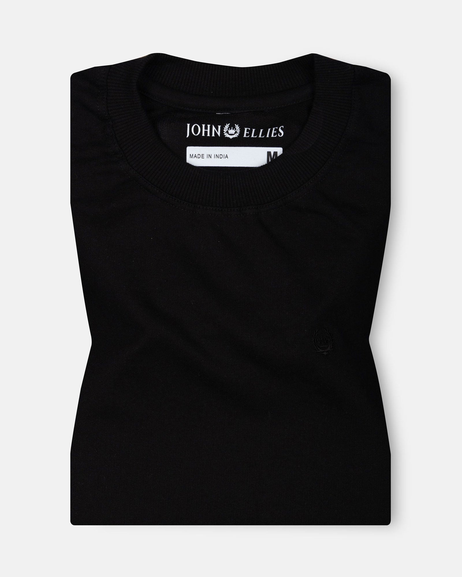 Naxet Black Cotton Plain Oversized T-Shirt - John Ellies