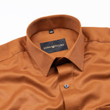 Alykaso Orange Wrinkle Free Cotton Shirt