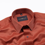 Alykaso Rust Brown Wrinkle Free Cotton Shirt