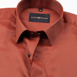 Alykaso Rust Brown Wrinkle Free Cotton Shirt - John Ellies