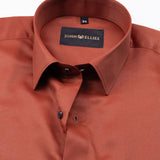 Alykaso Rust Brown Wrinkle Free Cotton Shirt - John Ellies