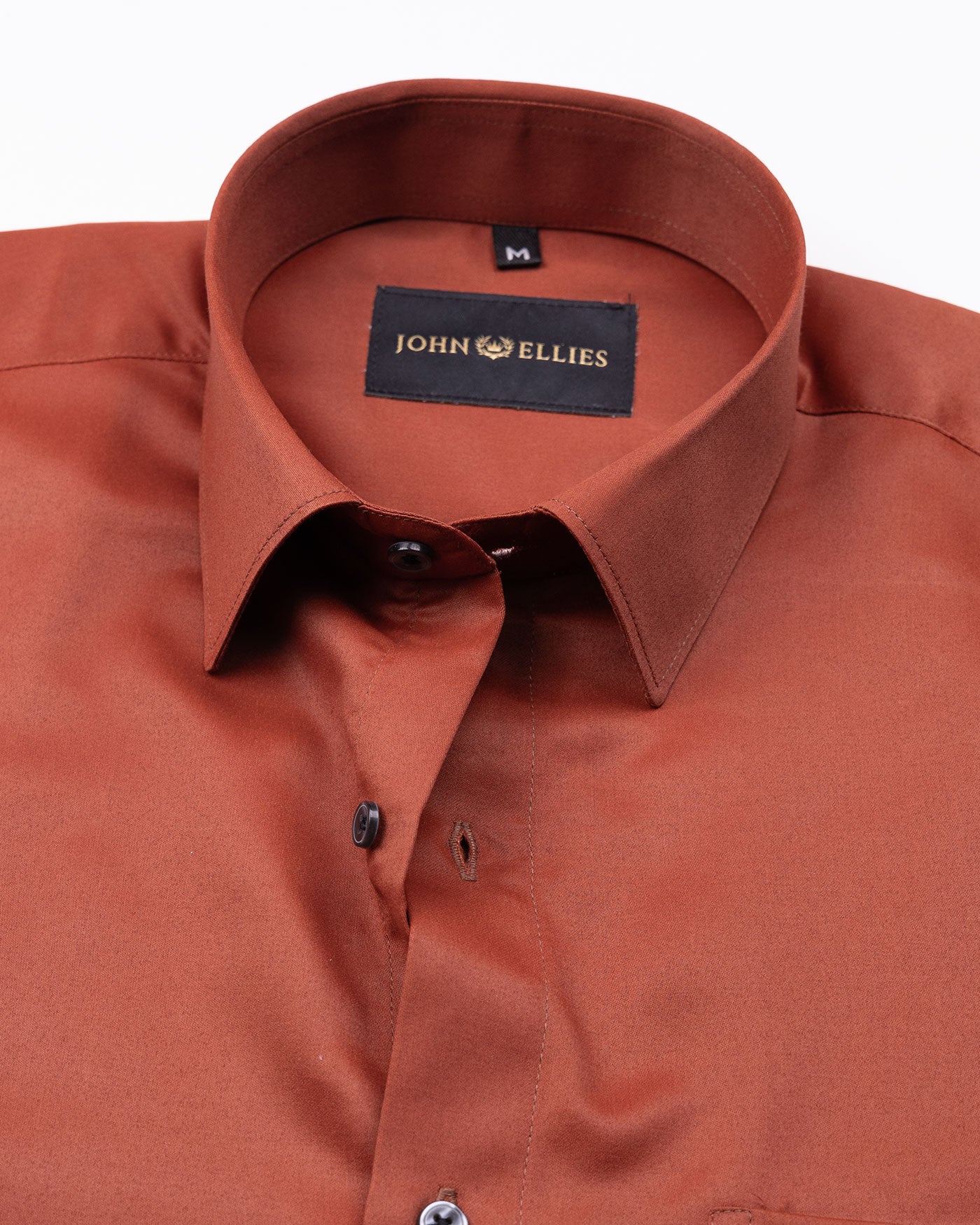 Alykaso Rust Brown Wrinkle Free Cotton Shirt - John Ellies