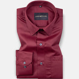 Alykaso Carmine Maroon Wrinkle Free Cotton Shirt