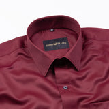 Alykaso Carmine Maroon Wrinkle Free Cotton Shirt