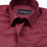 Alykaso Carmine Maroon Wrinkle Free Cotton Shirt - John Ellies